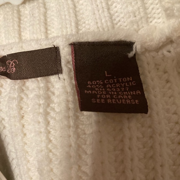 Size Large Cold shoulder Women’s Heather B Color Ivory Heavy Long top New - Picture 6 of 7